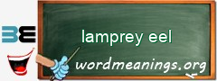 WordMeaning blackboard for lamprey eel